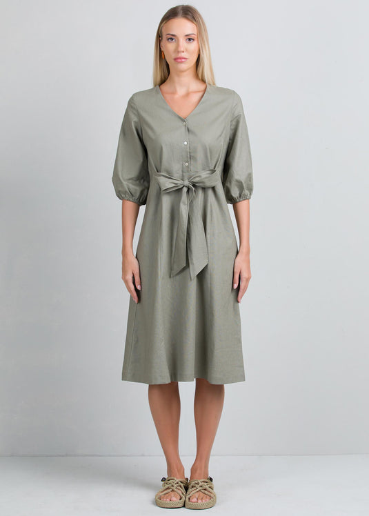 Front tie detail dress