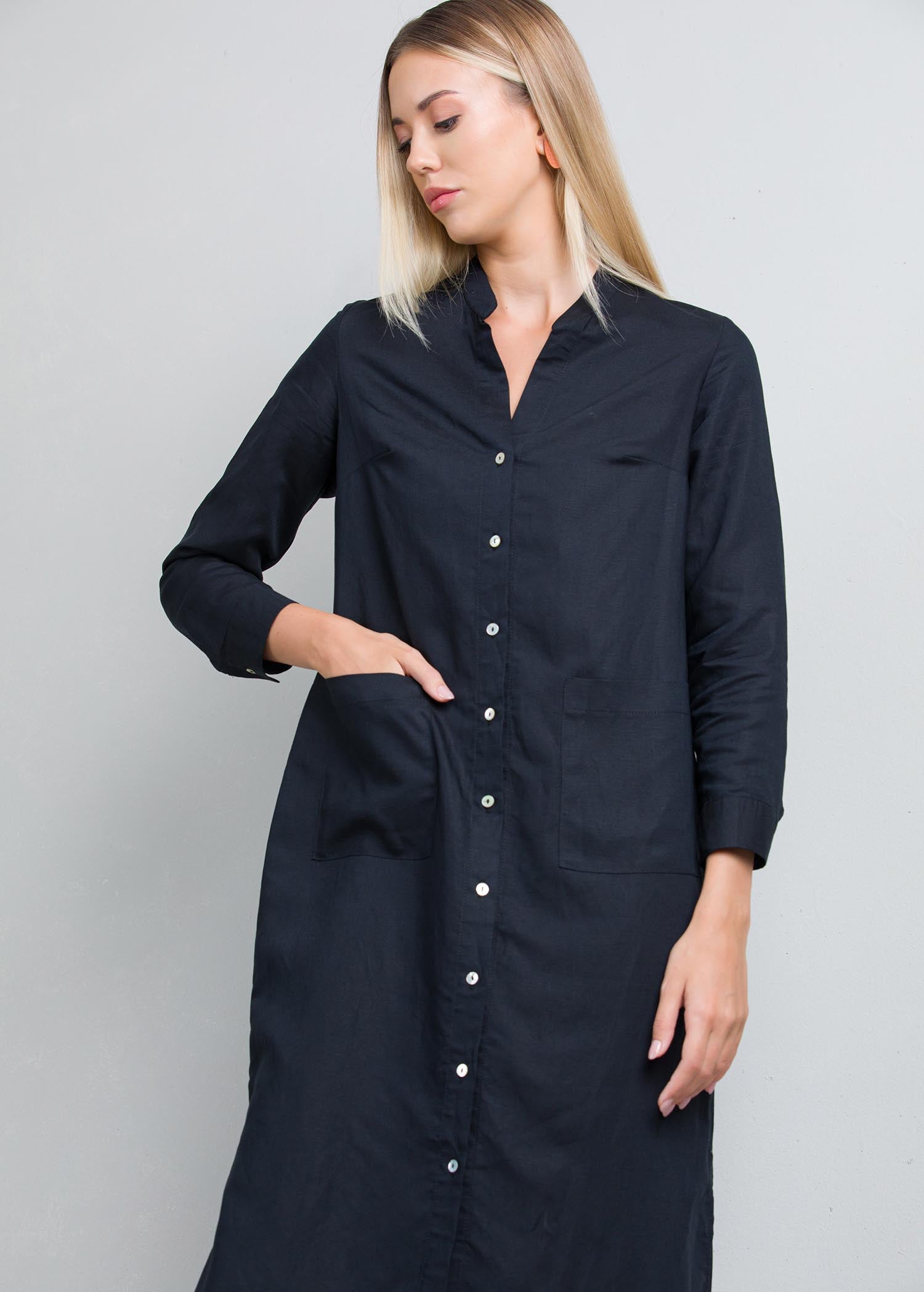 Button down dress with pockets