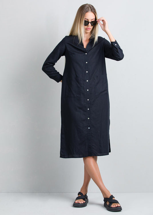 Button down dress with pockets