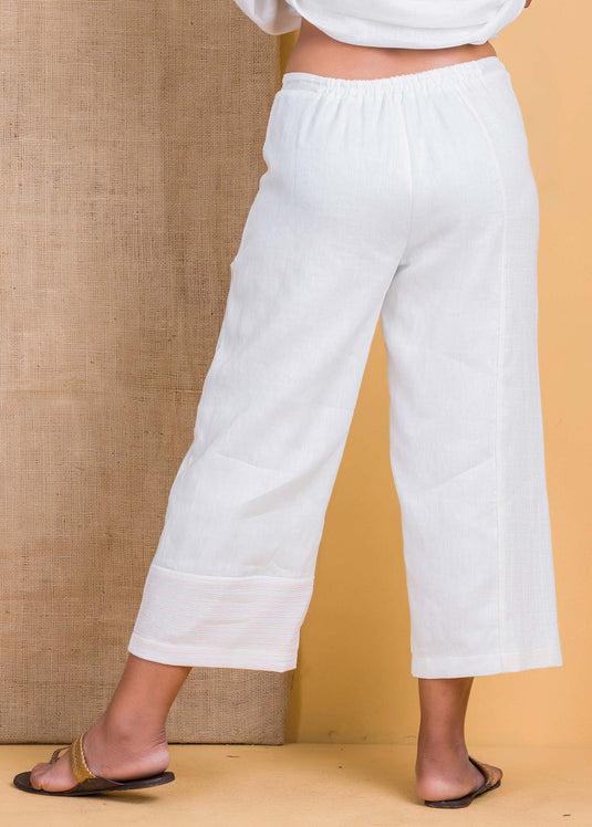 Mix material patchwork pant