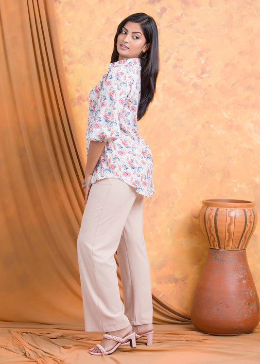 Printed blouse with collar