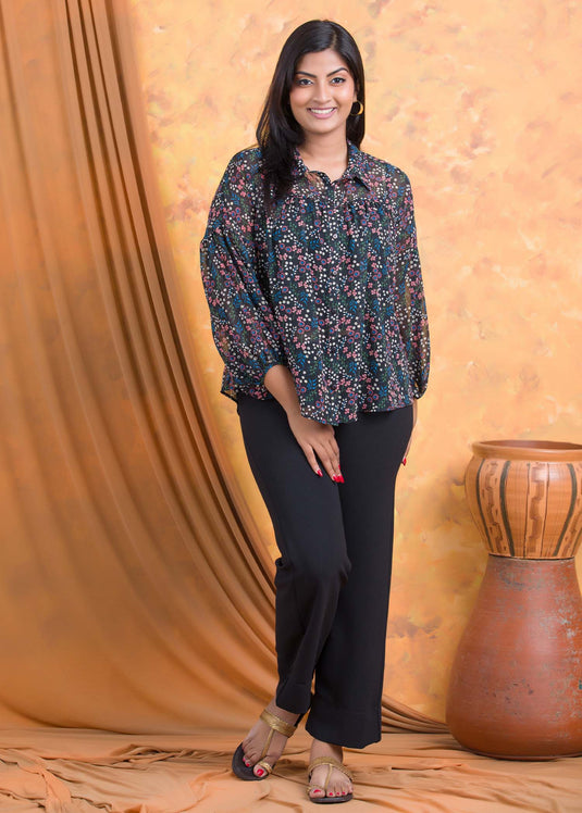 Printed chiffon blouse