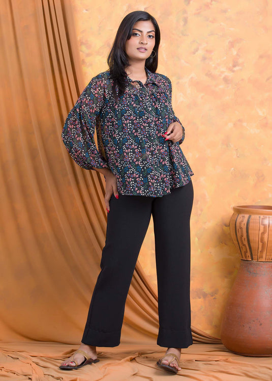 Printed chiffon blouse