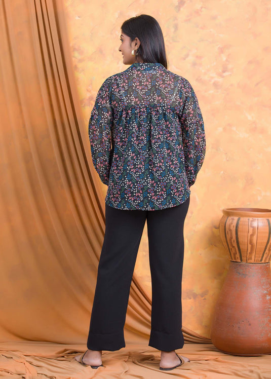 Printed chiffon blouse