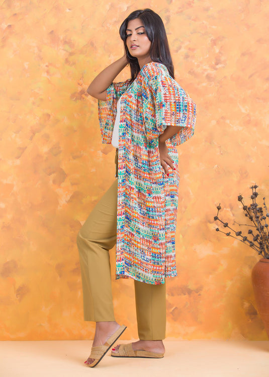 Batwing sleeve detailed cardigan