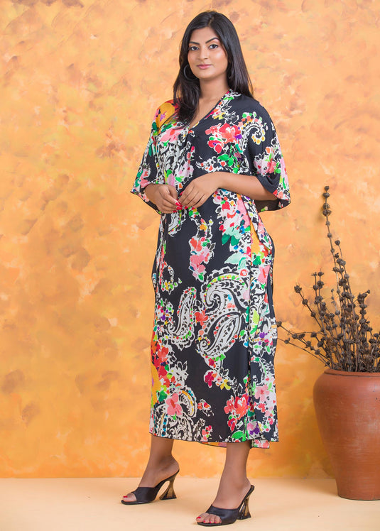 Front Gathered long Kaftan