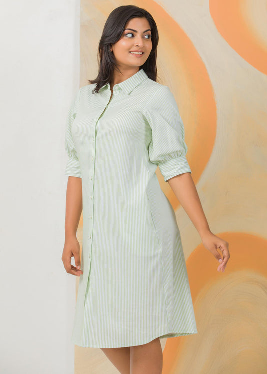 Stripe shirt dress