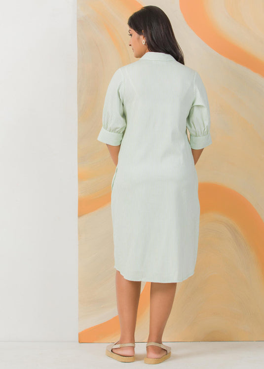 Stripe shirt dress