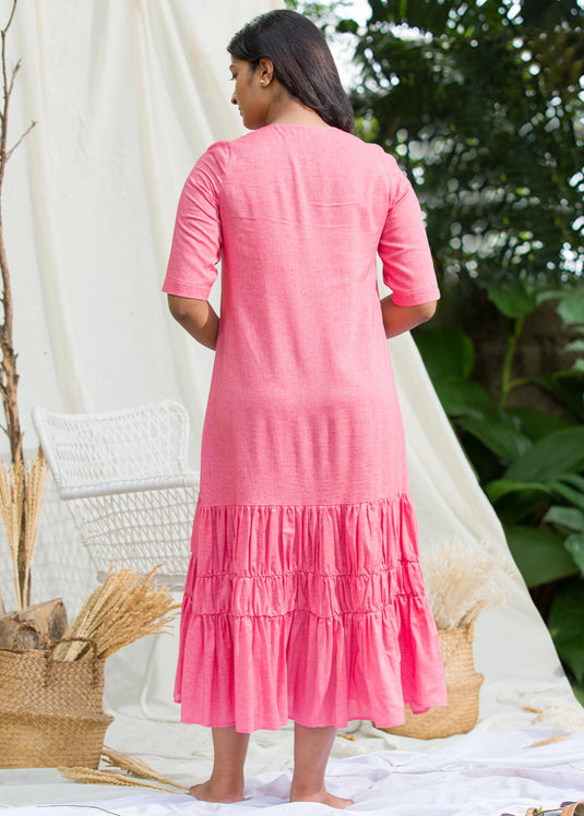 Tiered detailed midi dress