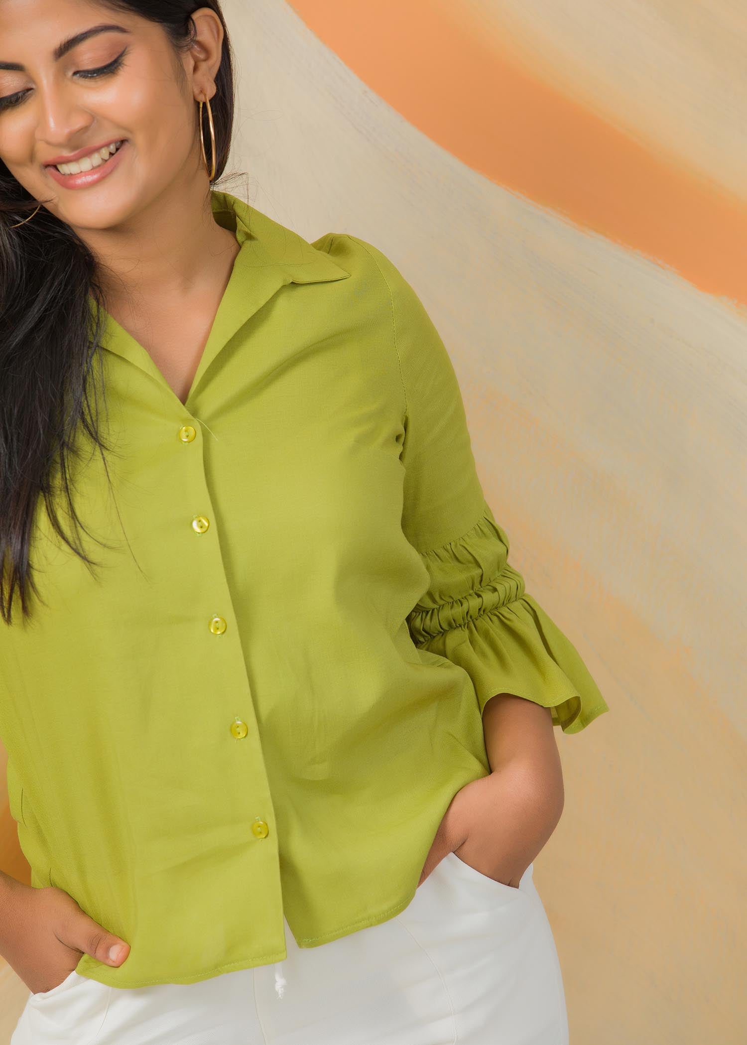 Shirt with sleeve detail