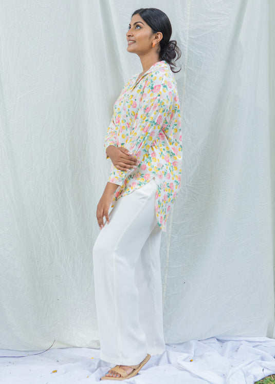 Printed flouncy shirt