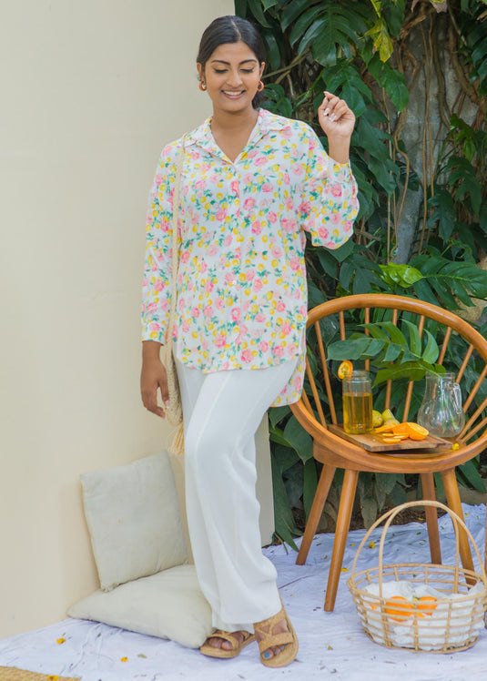 Printed flouncy shirt