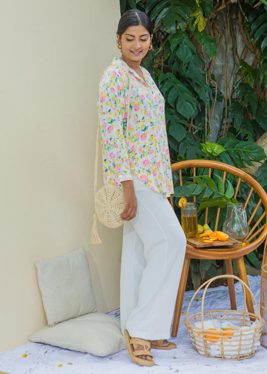 Printed flouncy shirt