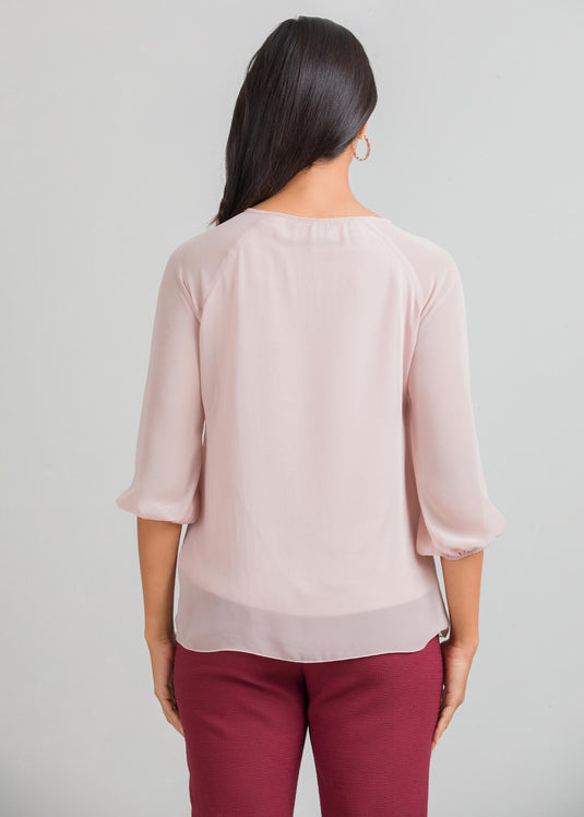 V neck raglan sleeve blouse