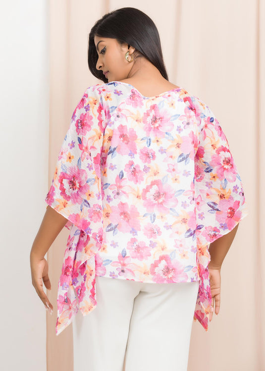 Floral printed kaftan blouse