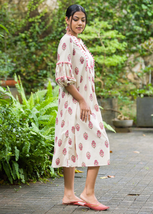 Pom pom detailed dress