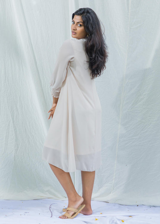 Smocked sleeve dress