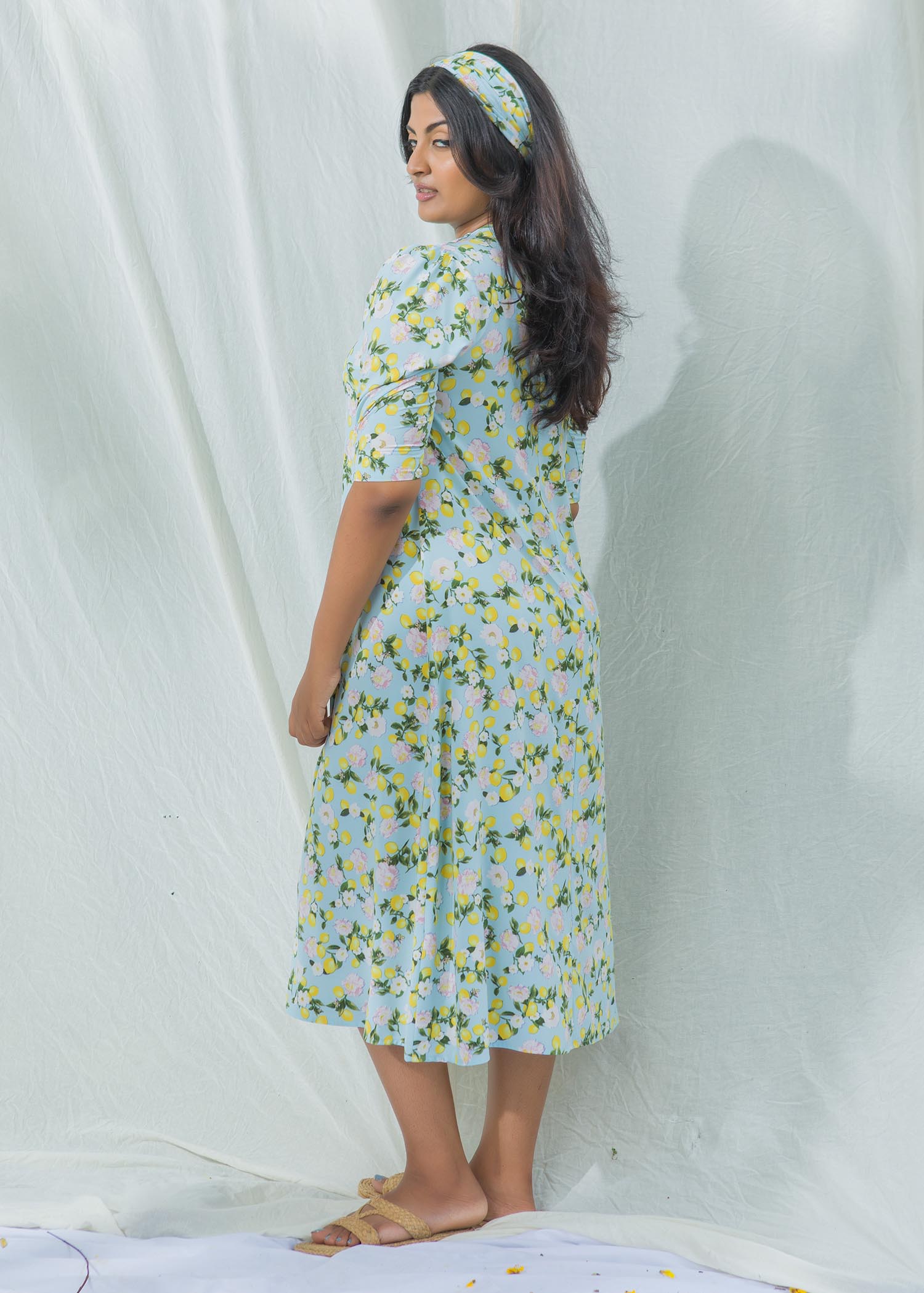 Button down printed dress