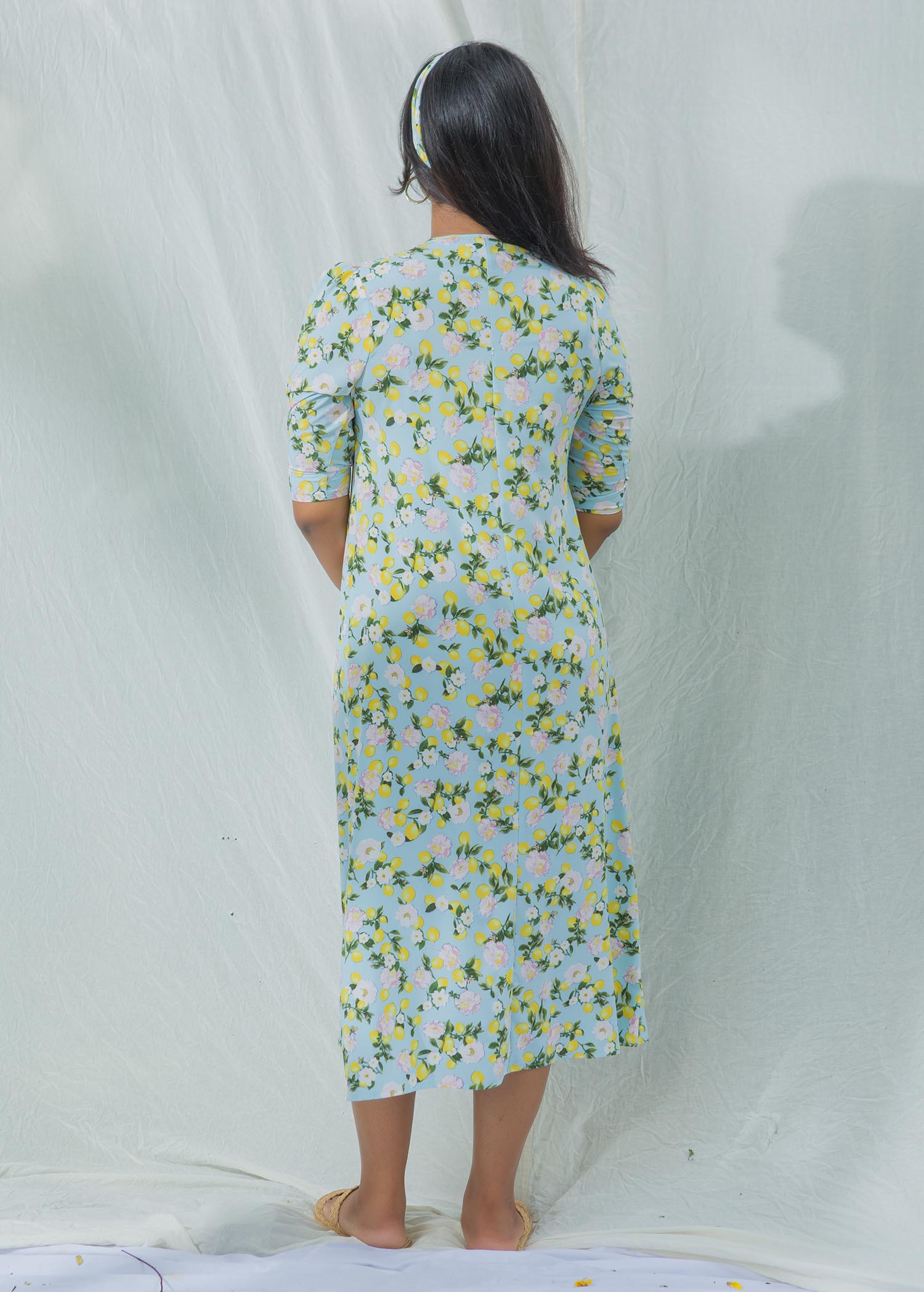 Button down printed dress
