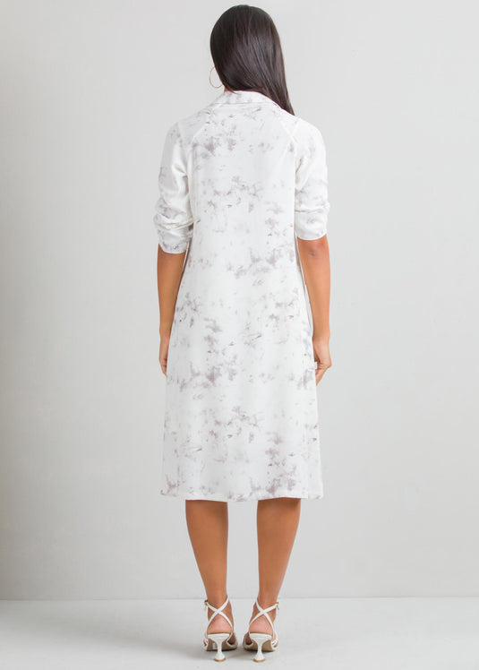 Printed dress with sleeve detail