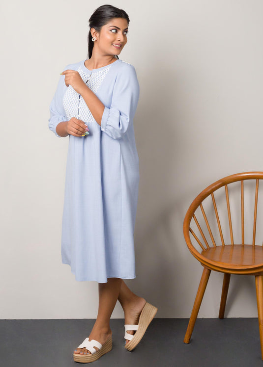 Dress with mesh detail