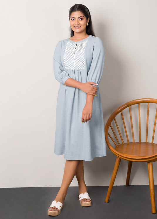 Dress with mesh detail