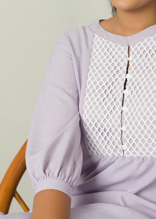 Dress with mesh detail