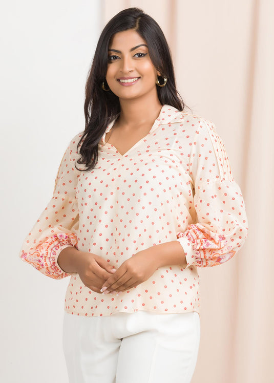 Pin tuck detailed blouse