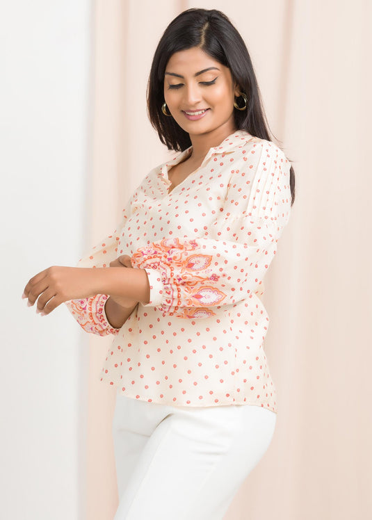 Pin tuck detailed blouse