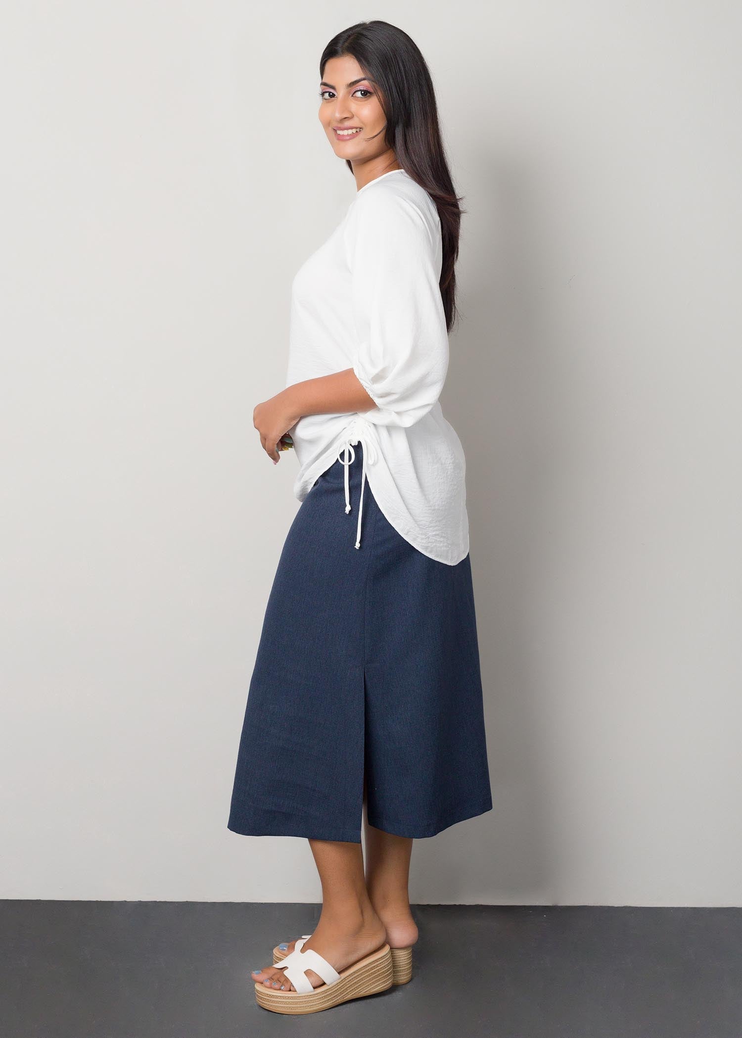 Side ruched blouse
