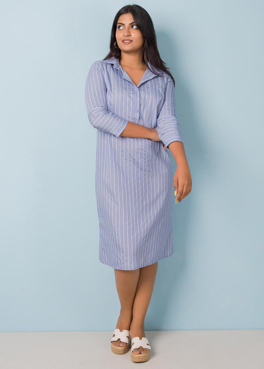 Stripe shirt dress