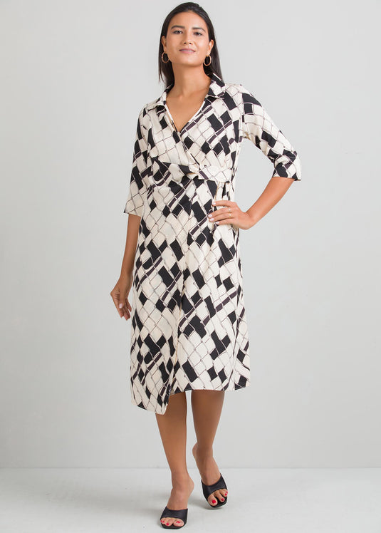 Mock wrap dress