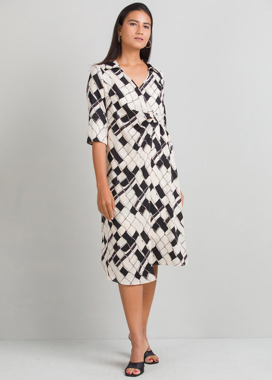 Mock wrap dress