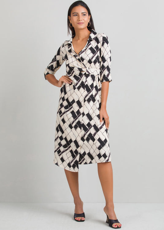 Mock wrap dress