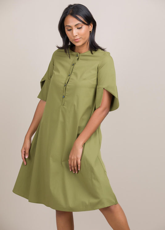 Dress with cuff detail