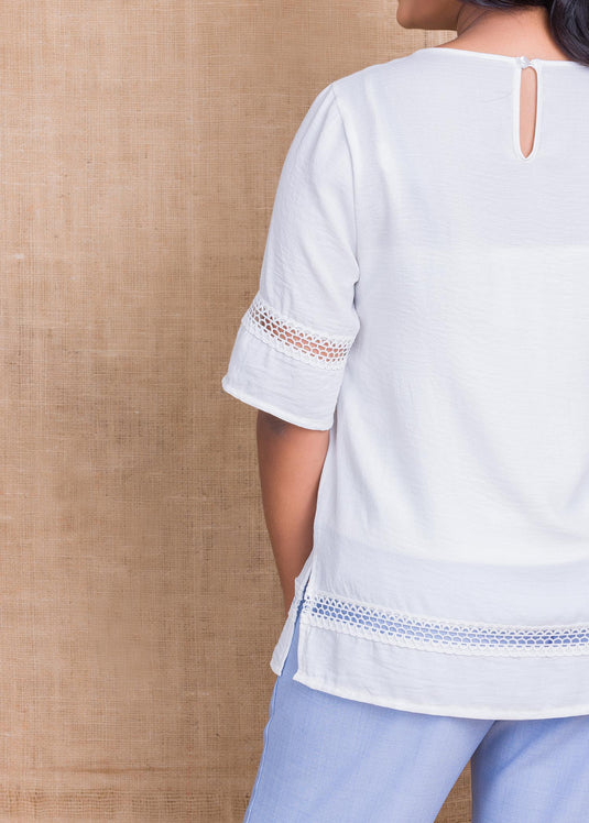 Basic blouse with lace detail