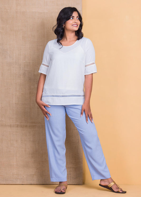 Basic blouse with lace detail