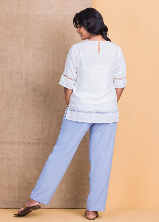 Basic blouse with lace detail