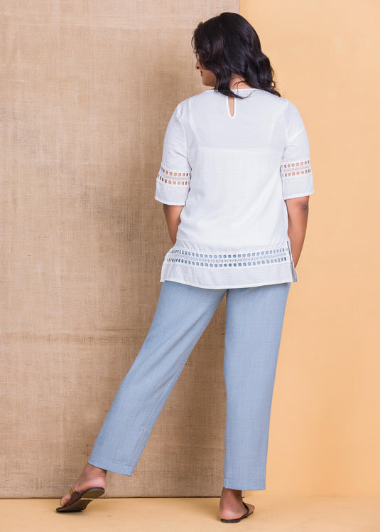 Basic blouse with lace detail