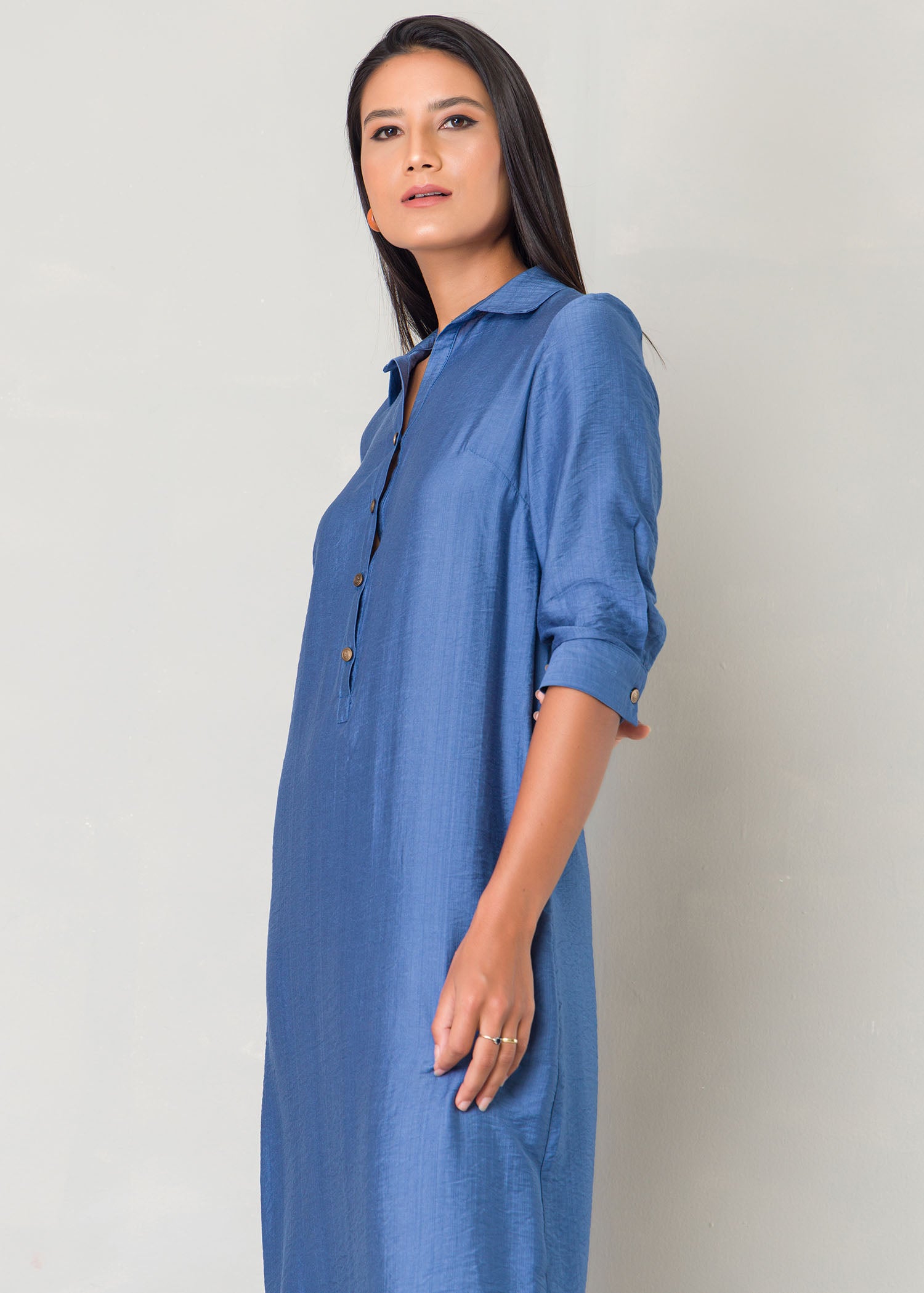 Midi length shirt dress