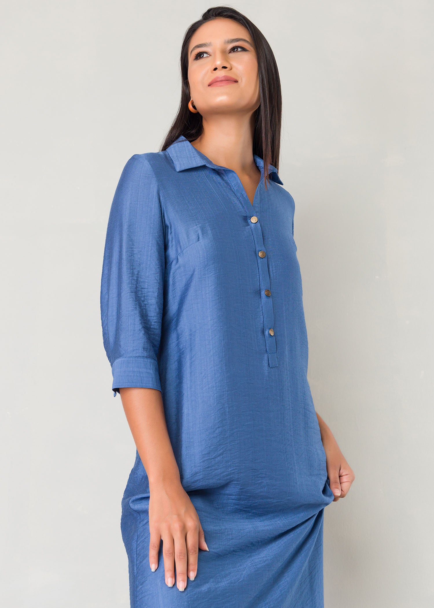 Midi length shirt dress