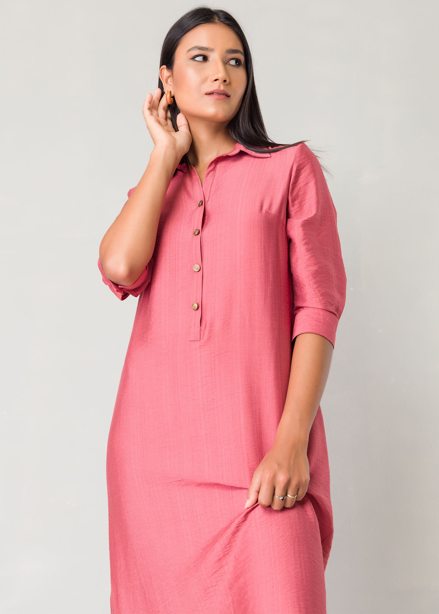 Midi length shirt dress