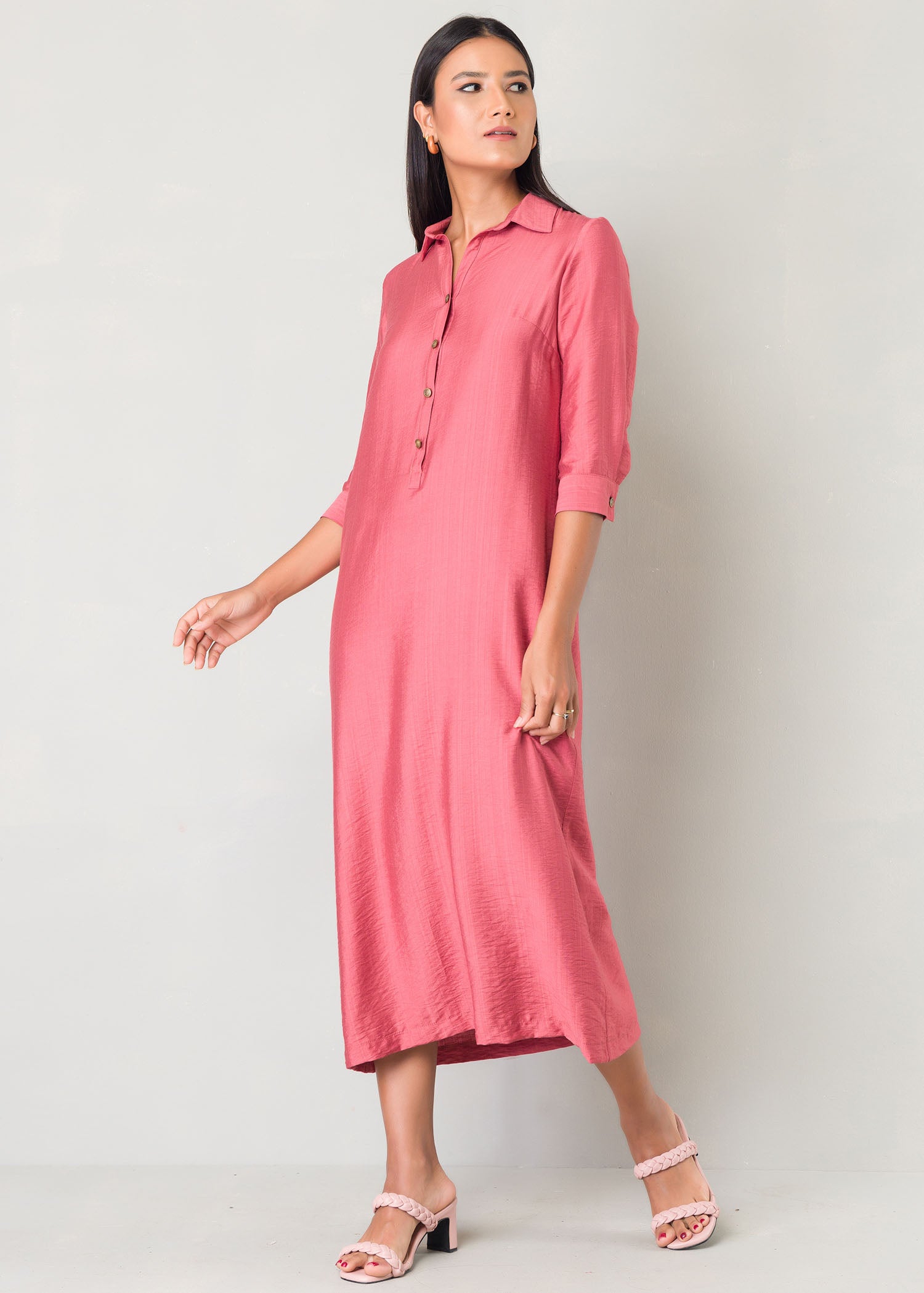 Midi length shirt dress