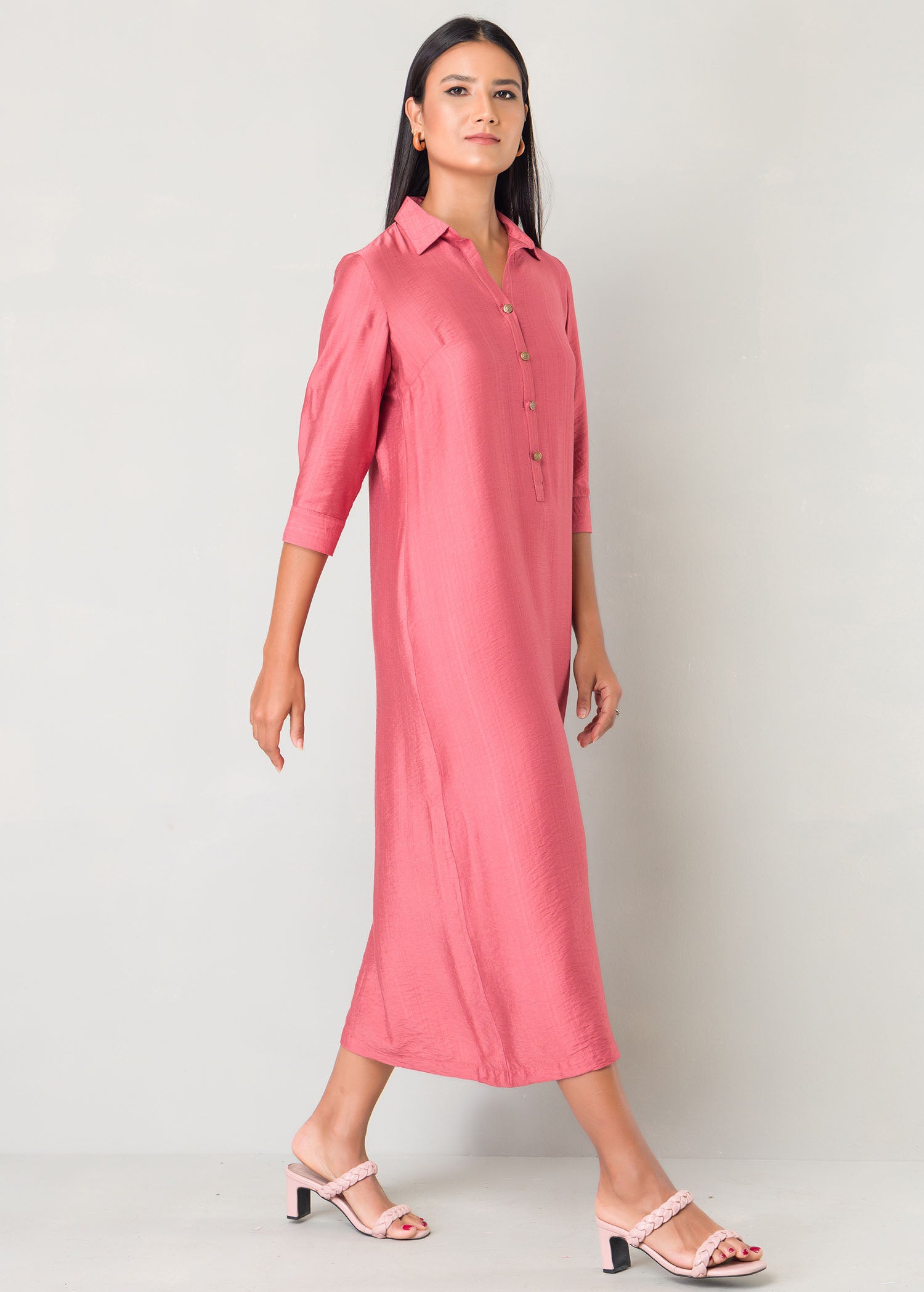 Midi length shirt dress