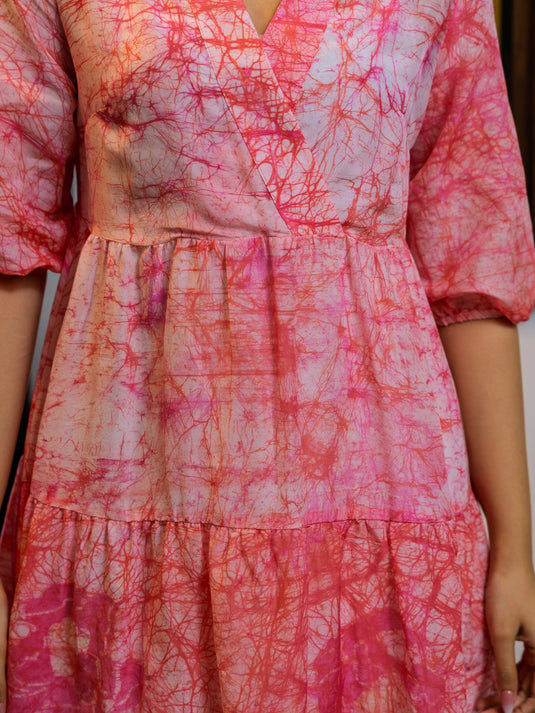 Batik crossover midi dress