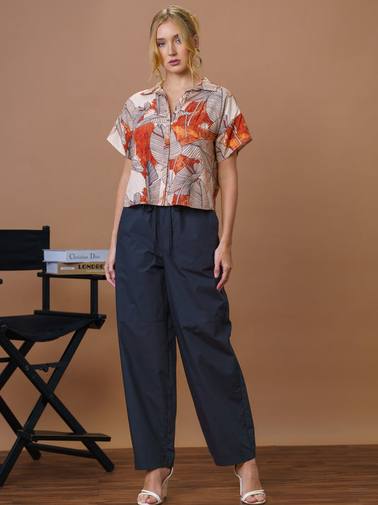 Elasticated waist cotton pant