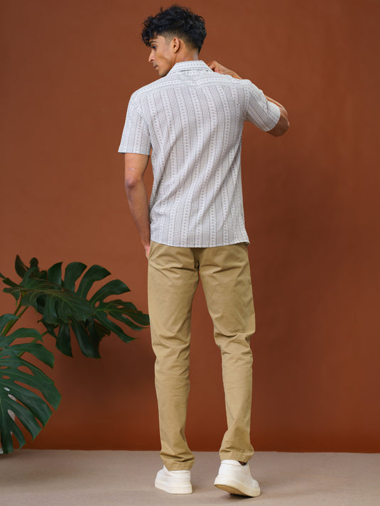 Casual Wear Cuban Collar Short Sleeve Shirt