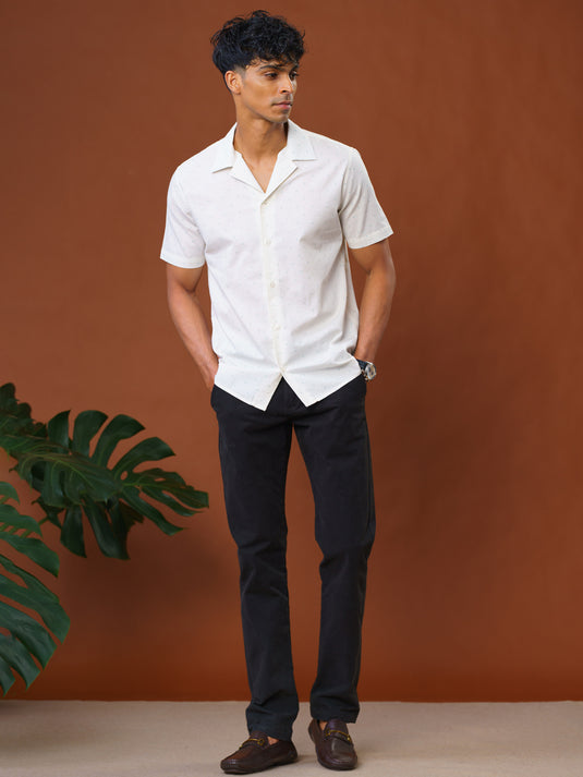 Casual Wear Cuban Collar Short Sleeve Shirt
