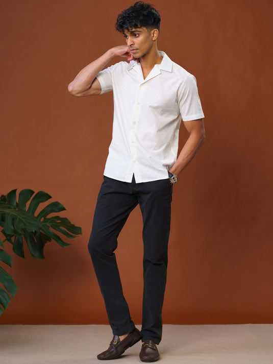 Casual Wear Cuban Collar Short Sleeve Shirt