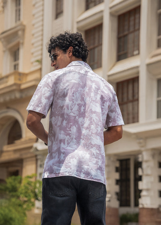 Printed Cuban Collar Shirt
